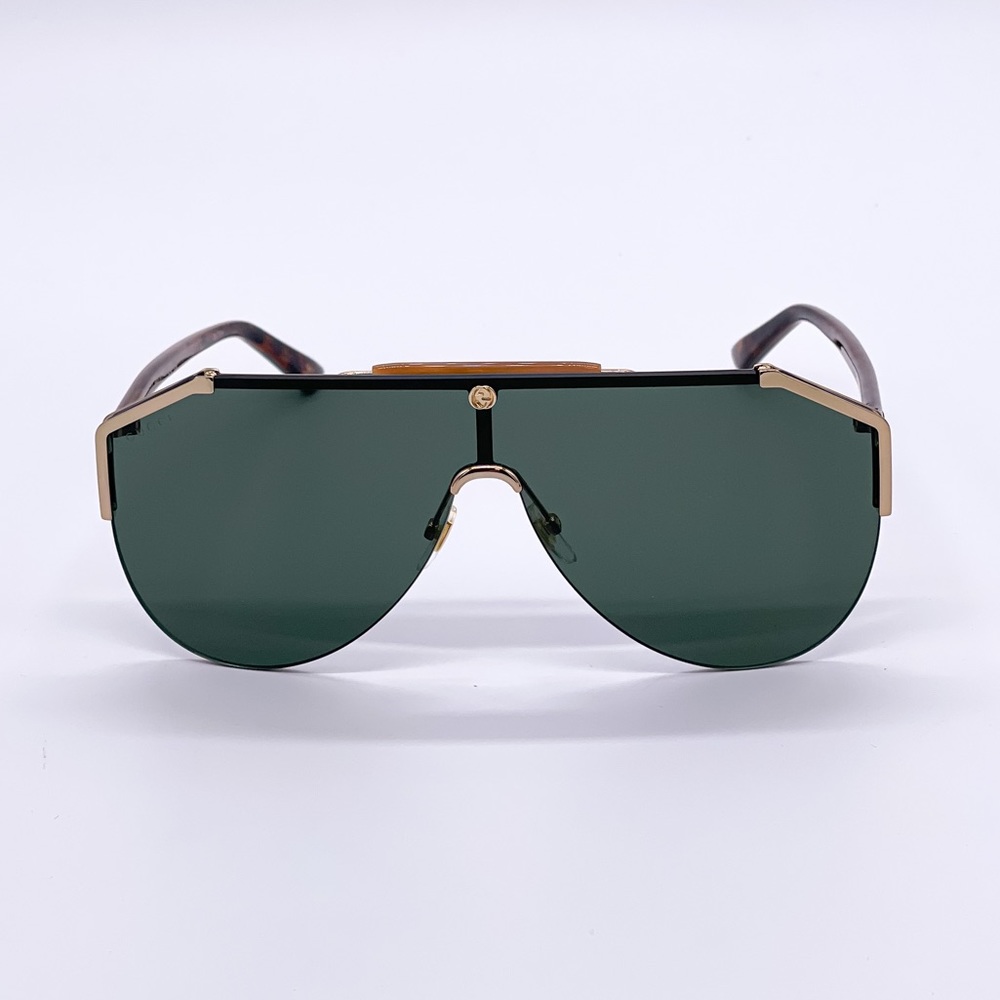 NEW GUCCI GG0584S 002 UNISEX SHIELD SUNGLASSES GUCCI GG0584S GREEN - Picture 6 of 11